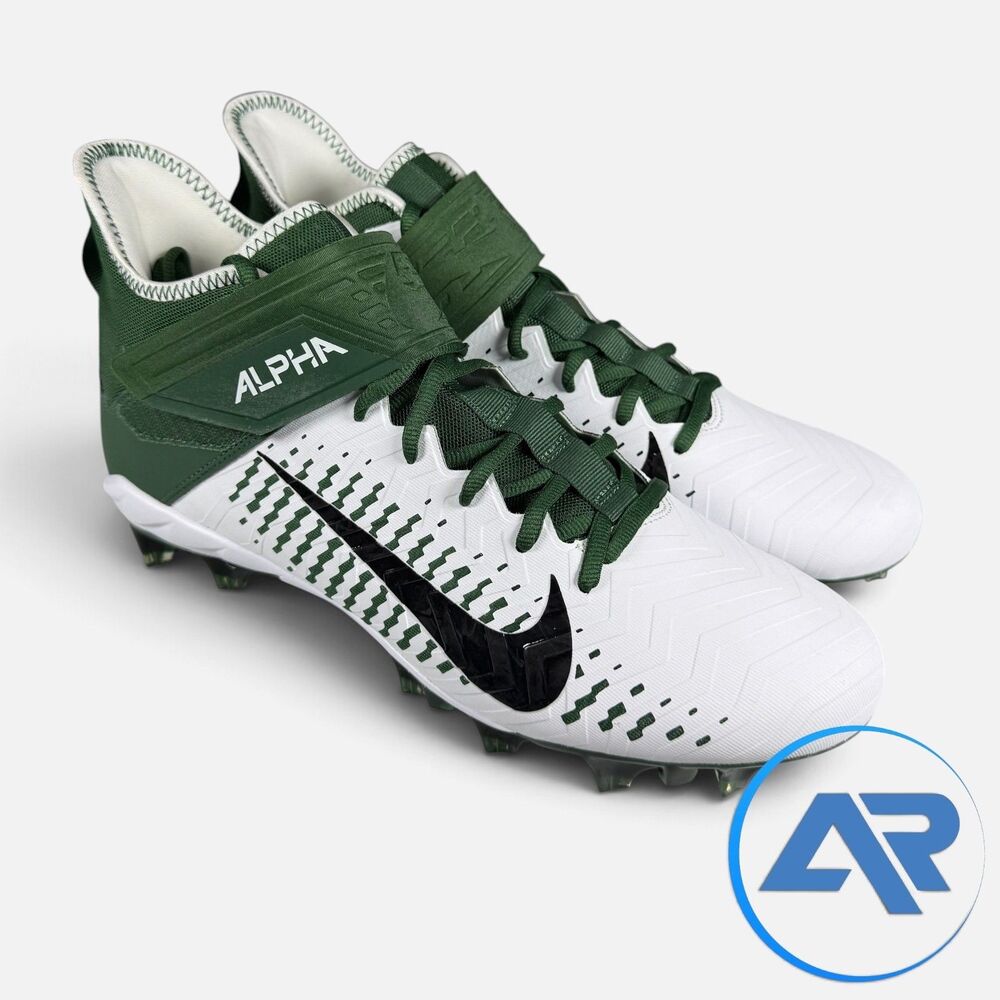 Nike Alpha Menace Pro 2 Men's Size 12.5 Football Cleats White Green BV3945-107